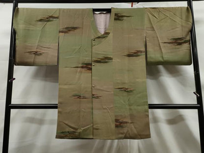 平和屋着物∞染色家 岩浅公展 道行コート モール織 霞文 暈し染め ロング丈 正絹 逸品 CAAT0458dy