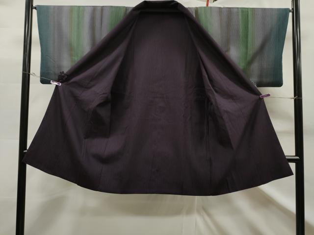 平和屋着物＃道中着 リバーシブル 霞文 暈し染め ショール付き ロング丈 正絹 逸品 CAAT0467dy
