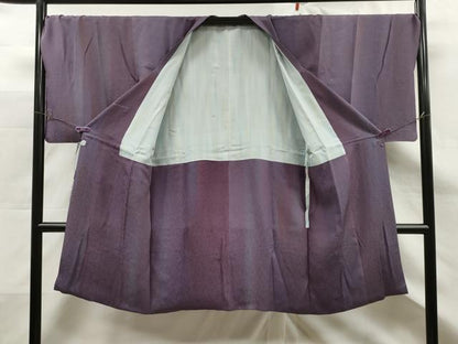 平和屋着物＃道行コート 霞文 反端付き ロング丈 正絹 逸品 CAAT0468dy