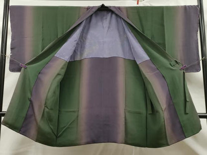 平和屋着物＃道中着　霞文　暈し染め　鬼しぼ縮緬　ロング丈　正絹　逸品　未使用　CAAT0469dy