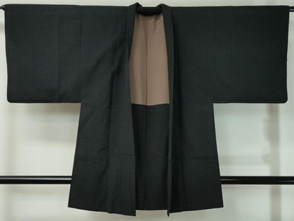 平和屋着物＃男性 羽織 お召地 蚊絣 正絹 逸品 CAAT0477dy