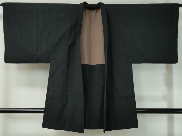 平和屋着物＃男性 羽織 お召地 蚊絣 正絹 逸品 CAAT0477dy