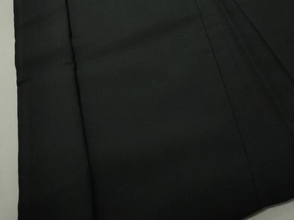 平和屋着物∞男性　黒紋付　羽織　羽裏：松葉色　正絹　逸品　CAAT0481dy