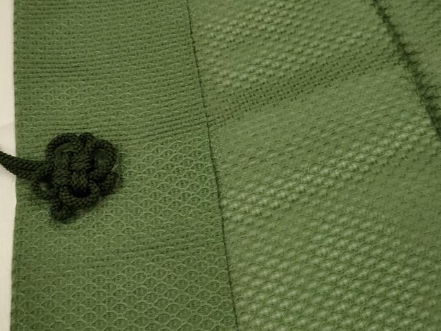 平和屋着物▽道中着　スリーシーズン　春夏秋　塵除け　紗　草色　ロング丈　正絹　逸品　未使用　CAAT0488dy