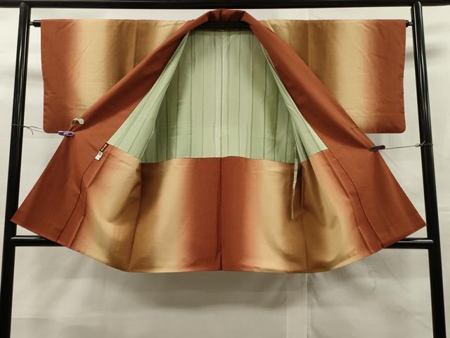 平和屋着物∞道中着　紬地　霞文　正絹　逸品　CAAT0503dy