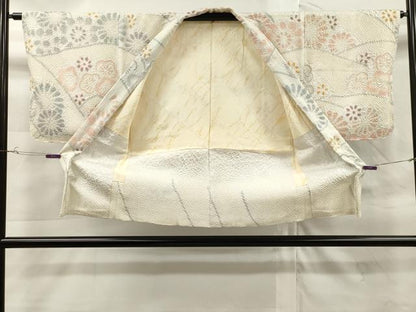 平和屋着物＃名門　藤娘きぬたや・総絞り　羽織　草花文　正絹　逸品　CAAT0508dy