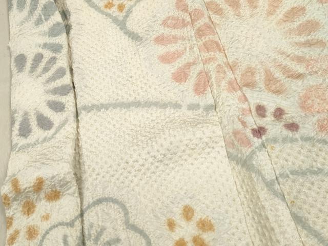 平和屋着物＃名門　藤娘きぬたや・総絞り　羽織　草花文　正絹　逸品　CAAT0508dy