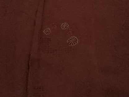 平和屋着物∞中国三大刺繍　スワトウ刺繍　相良刺繍　道行コート　総刺繍　煤竹色　金糸　正絹　逸品　CAAT0512dy