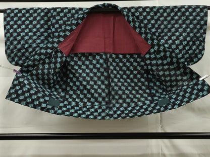 平和屋着物▽久留米絣 単衣 綿 羽織 逸品 CAAT0513dy