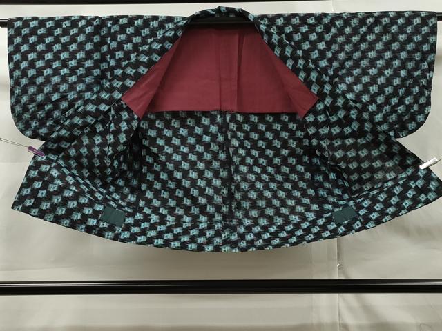 平和屋着物▽久留米絣 単衣 綿 羽織 逸品 CAAT0513dy