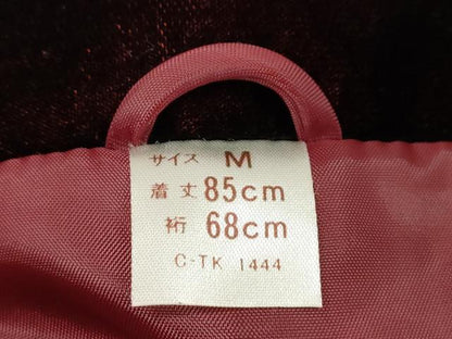 平和屋着物∞和装コート　ベロア　葡萄茶色　CAAT0514dy