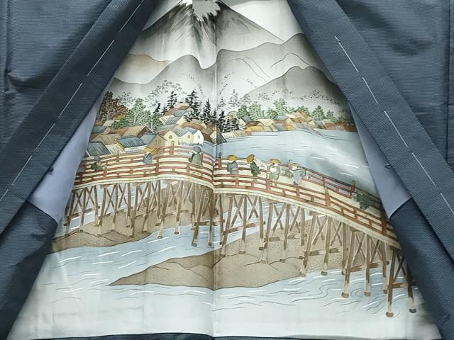 平和屋着物●男性 本場大島紬 アンサンブル 100亀甲 総詰め 赤崎サエ 証紙付き 正絹 逸品 CAAT0561dy