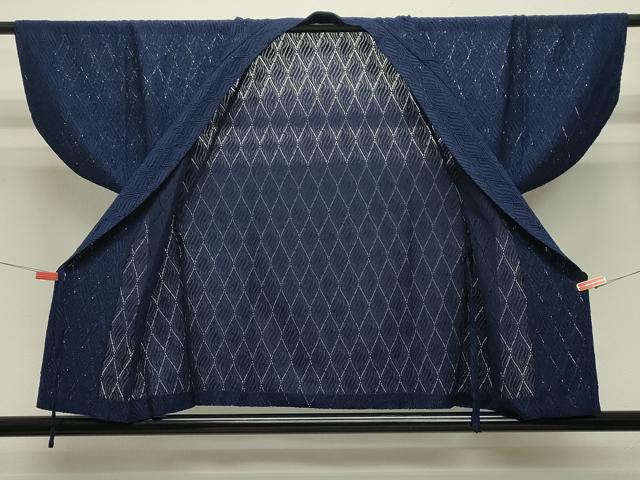 平和屋着物▽和装コート スリーシーズン 春夏秋 塵除け 吉祥文 紺青色 CAAT0578dy