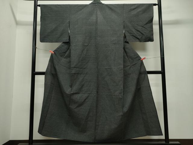 平和屋着物▽小紋 単衣 変わり縞 交織 CAAT0592dy