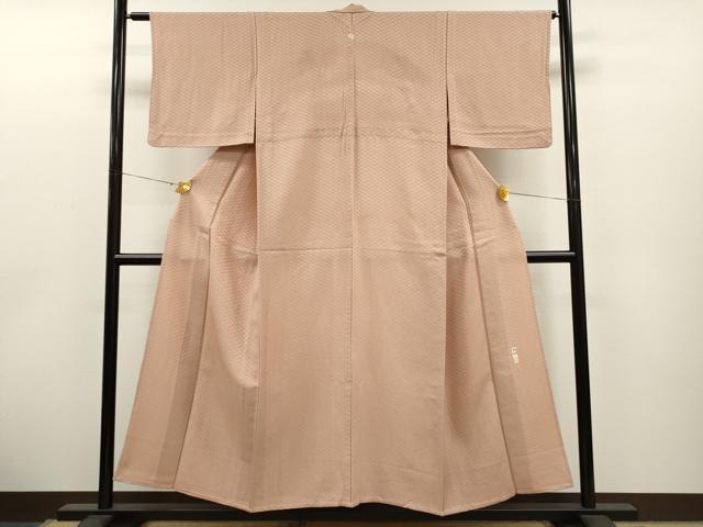 平和屋着物▽上質な小紋 単衣 作家物 胡桃 蜀江文 正絹 逸品 CAAT0733dy