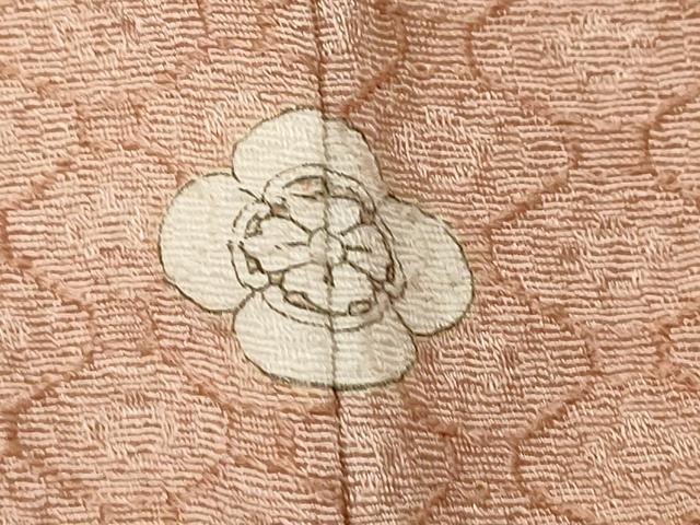 平和屋着物▽上質な小紋 単衣 作家物 胡桃 蜀江文 正絹 逸品 CAAT0733dy