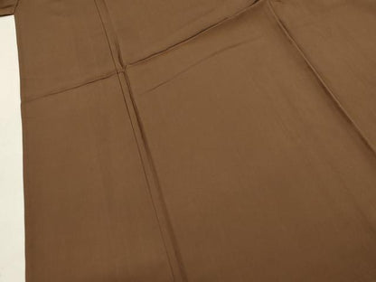 平和屋着物▽男性 色紋付 単衣 黒茶色 正絹 逸品 CAAT0734dy