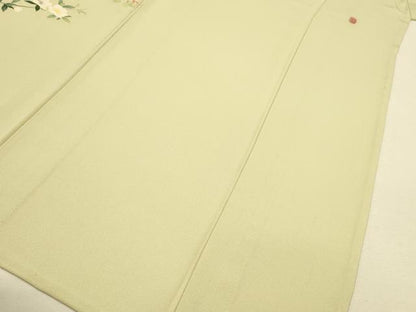 平和屋着物▽本加賀友禅作家　南克治　訪問着　単衣　枝花文　正絹　逸品　CAAT0736dy
