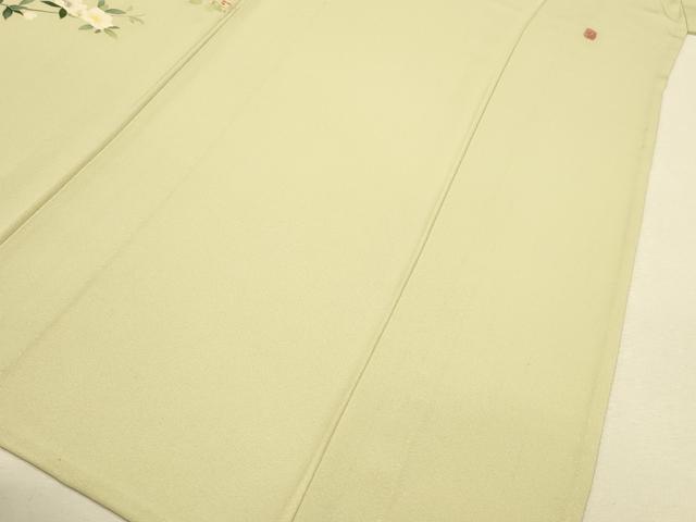 平和屋着物▽本加賀友禅作家　南克治　訪問着　単衣　枝花文　正絹　逸品　CAAT0736dy