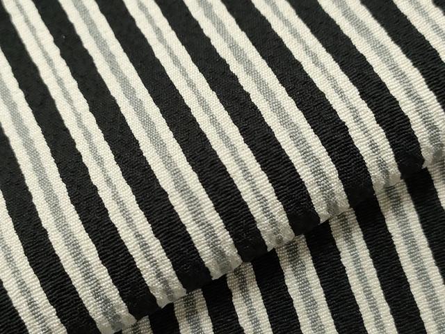 平和屋着物▽上質な小紋 単衣 縞 正絹 逸品 CAAT0741dy