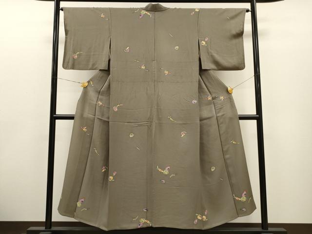 平和屋着物▽上質な小紋 単衣 鳴り物 正絹 逸品 CAAT0744dy