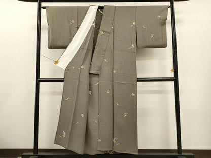 平和屋着物▽上質な小紋 単衣 鳴り物 正絹 逸品 CAAT0744dy