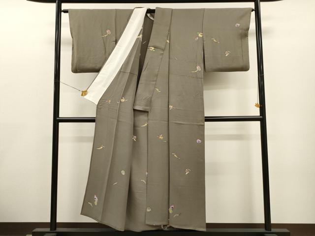 平和屋着物▽上質な小紋 単衣 鳴り物 正絹 逸品 CAAT0744dy