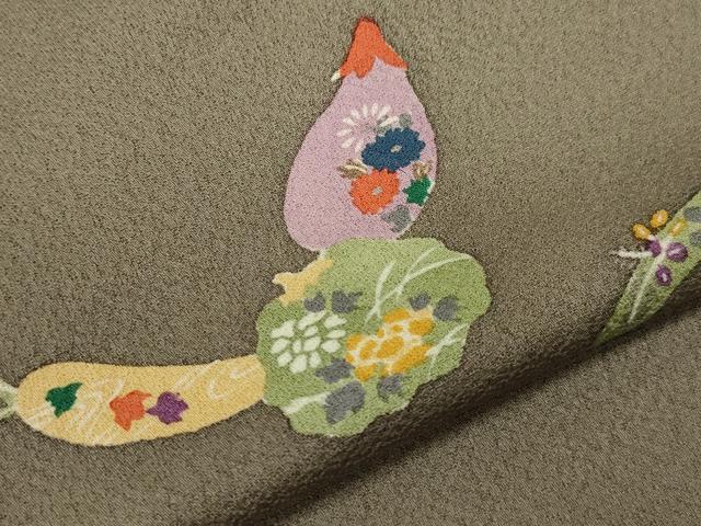 平和屋着物▽上質な小紋 単衣 鳴り物 正絹 逸品 CAAT0744dy