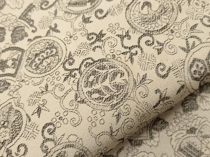 平和屋着物▽上質なお召 単衣 冊子花鳥文 正絹 逸品 CAAT0749dy