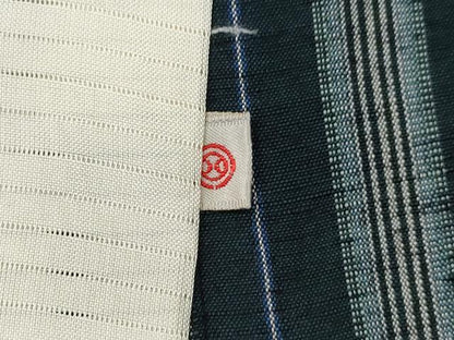 平和屋着物▽上質な紬 　単衣　縞 　正絹　逸品　未使用　CAAT0755dy