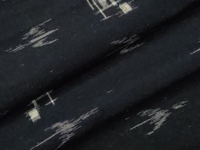 平和屋着物▽上質な紬 単衣 琉球絣文様 正絹 逸品 CAAT0757dy