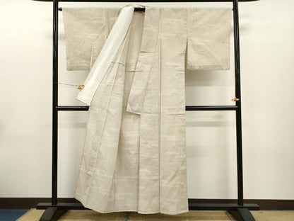 平和屋着物▽本塩沢　単衣　110亀甲　エ霞文　正絹　逸品　CAAT0759dy