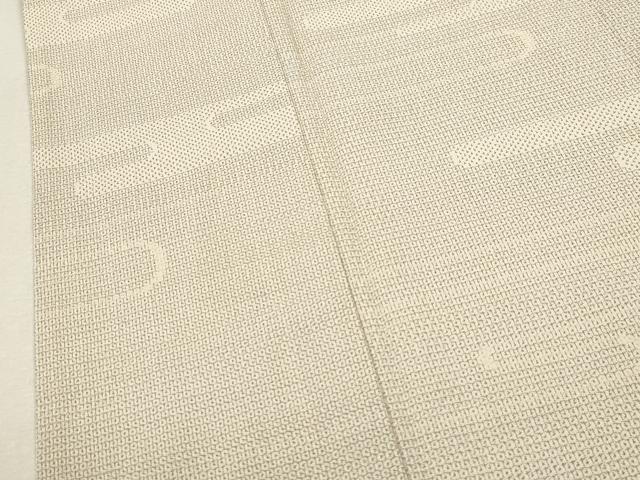 平和屋着物▽本塩沢　単衣　110亀甲　エ霞文　正絹　逸品　CAAT0759dy