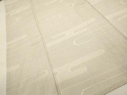 平和屋着物▽本塩沢　単衣　110亀甲　エ霞文　正絹　逸品　CAAT0759dy