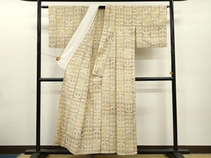 平和屋着物▽本塩沢 単衣 吉祥文 正絹 逸品 CAAT0760dy
