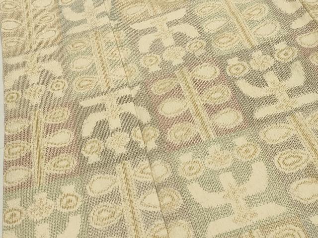 平和屋着物▽本塩沢 単衣 吉祥文 正絹 逸品 CAAT0760dy