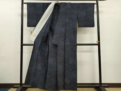 平和屋着物▽本場結城玉紬 単衣 風景文 証紙付き 正絹 逸品 CAAT0762dy