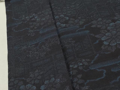 平和屋着物▽本場結城玉紬 単衣 風景文 証紙付き 正絹 逸品 CAAT0762dy