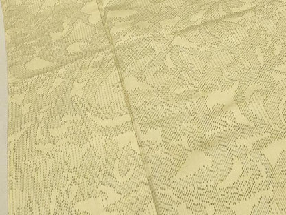 平和屋着物▽上質な紬 単衣 草花文 正絹 逸品 未使用 CAAT0763dy