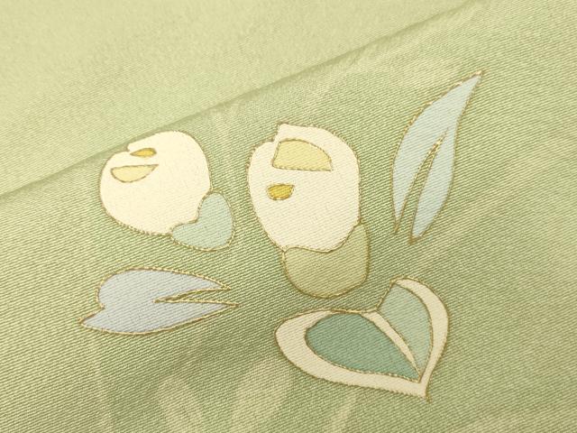 平和屋着物▽訪問着 単衣 草花文 金銀彩 正絹 逸品 CAAT0768dy