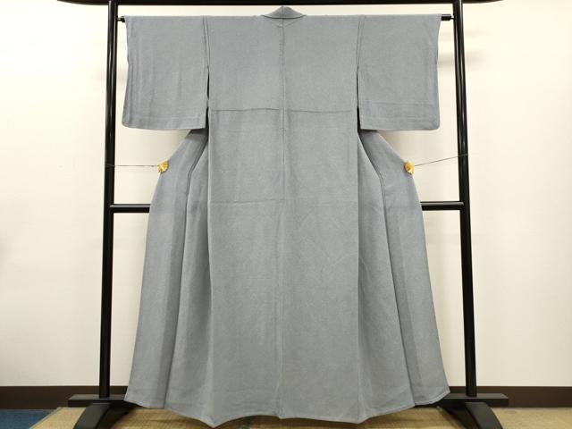 平和屋着物▽江戸小紋 単衣 佐田双光作 服部光廣作 鮫小紋柄 鬼しぼ縮緬 正絹 逸品 CAAT0771dy