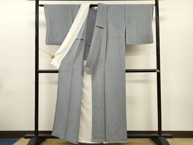 平和屋着物▽江戸小紋 単衣 佐田双光作 服部光廣作 鮫小紋柄 鬼しぼ縮緬 正絹 逸品 CAAT0771dy