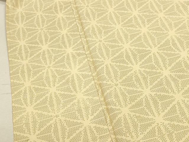 平和屋着物▽本場大島紬 単衣 麻の葉文様 反端付き 正絹 逸品 CAAT0775dy