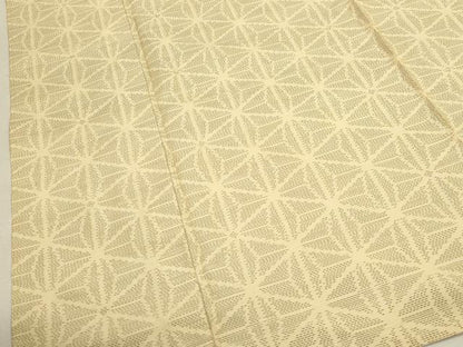 平和屋着物▽本場大島紬 単衣 麻の葉文様 反端付き 正絹 逸品 CAAT0775dy