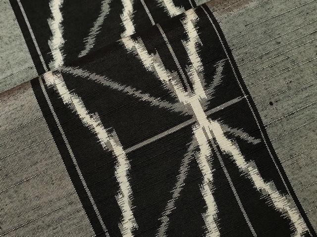 平和屋着物▽上質な紬 単衣 麻の葉間道 正絹 逸品 未使用 CAAT0779dy