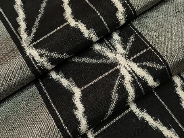 平和屋着物▽上質な紬 単衣 麻の葉間道 正絹 逸品 未使用 CAAT0779dy