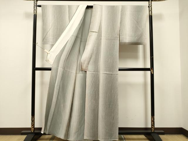 平和屋着物▽上質な小紋 単衣 杢目絞り 正絹 逸品 CAAT0781dy