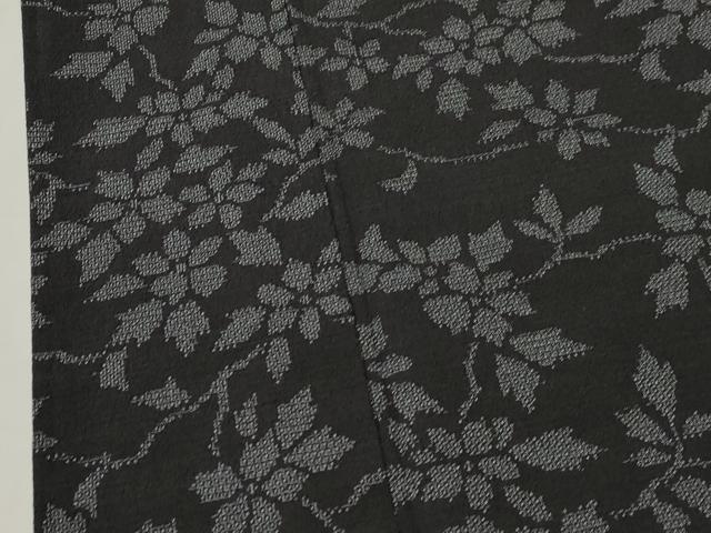 平和屋着物▽本塩沢 単衣 110亀甲 枝花文 正絹 逸品 CAAT0783dy