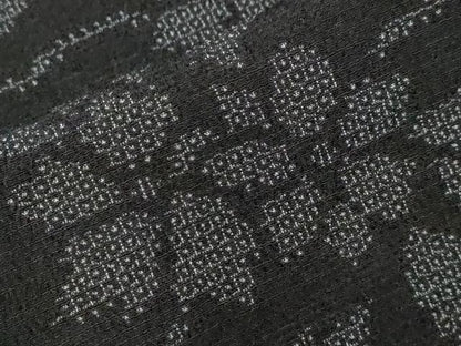 平和屋着物▽本塩沢 単衣 110亀甲 枝花文 正絹 逸品 CAAT0783dy