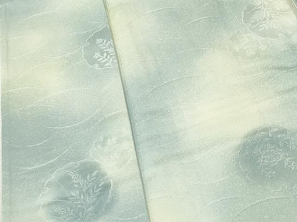 平和屋着物▽上質な小紋 単衣 雪輪草花地紋 暈し染め 正絹 逸品 CAAT0784dy